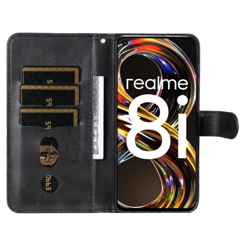 Læder Cover Realme 8i Vintage Pung