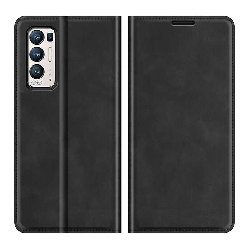 Cover Oppo Find X3 Neo Flip Cover Silkeagtig Lædereffekt