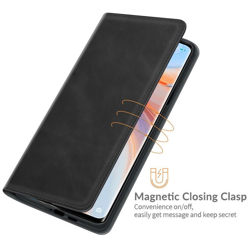 Cover Oppo Find X3 Neo Flip Cover Silkeagtig Lædereffekt