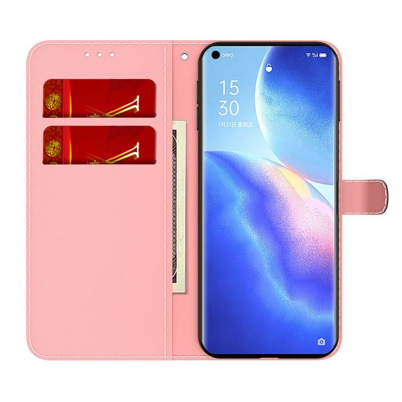 Flip Cover Oppo Find X3 Neo Abstrakt Farverig