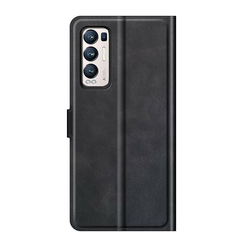 Flip Cover Oppo Find X3 Neo Ekstrem Slank Lædereffekt