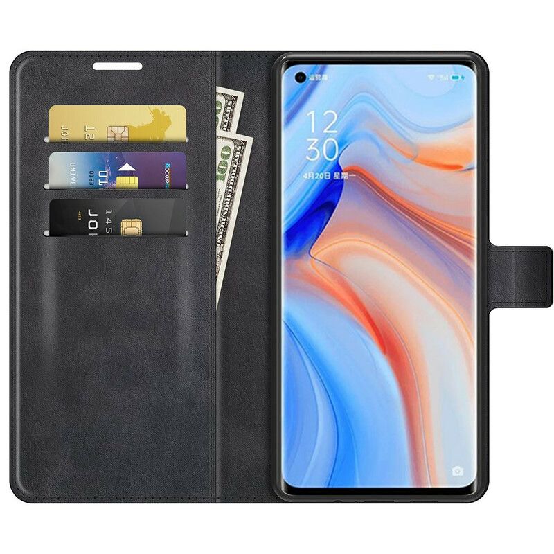 Flip Cover Oppo Find X3 Neo Ekstrem Slank Lædereffekt