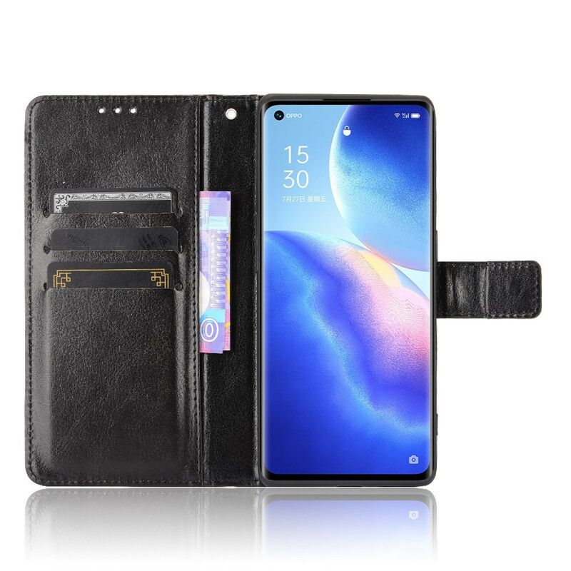 Flip Cover Oppo Find X3 Neo Flashy Imiteret Læder