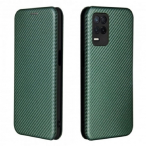 Cover Realme 8 5G Flip Cover Farvet Carbon Silikone