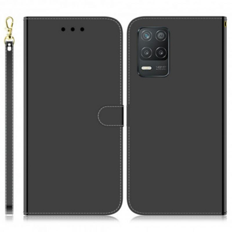 Flip Cover Realme 8 5G Faux Læder Spejlcover