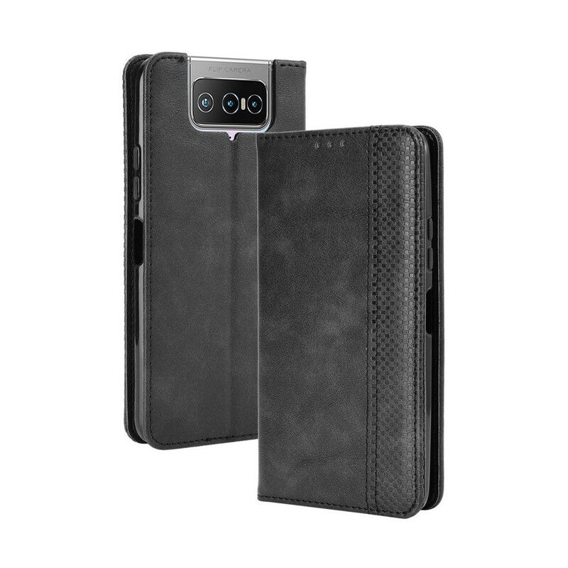 Cover Asus Zenfone 7 / 7 Pro Flip Cover Vintage Stiliseret Lædereffekt