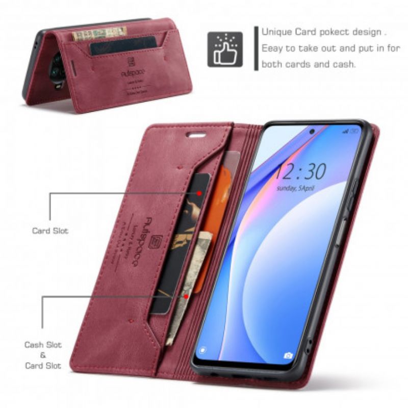 Cover Xiaomi Mi 10T Lite / Redmi Note 9 Pro 5G Flip Cover Autspace Rfid-serien