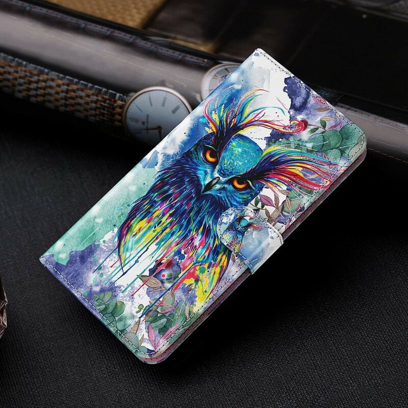 Flip Cover Xiaomi Mi 10T Lite / Redmi Note 9 Pro 5G Akvarel Fugl