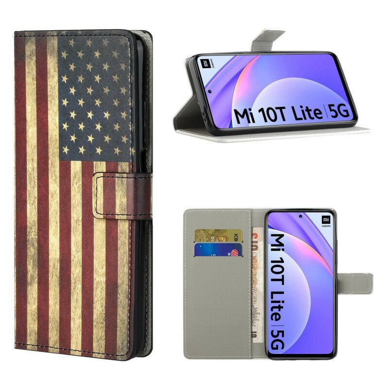 Flip Cover Xiaomi Mi 10T Lite / Redmi Note 9 Pro 5G Amerikansk Flag