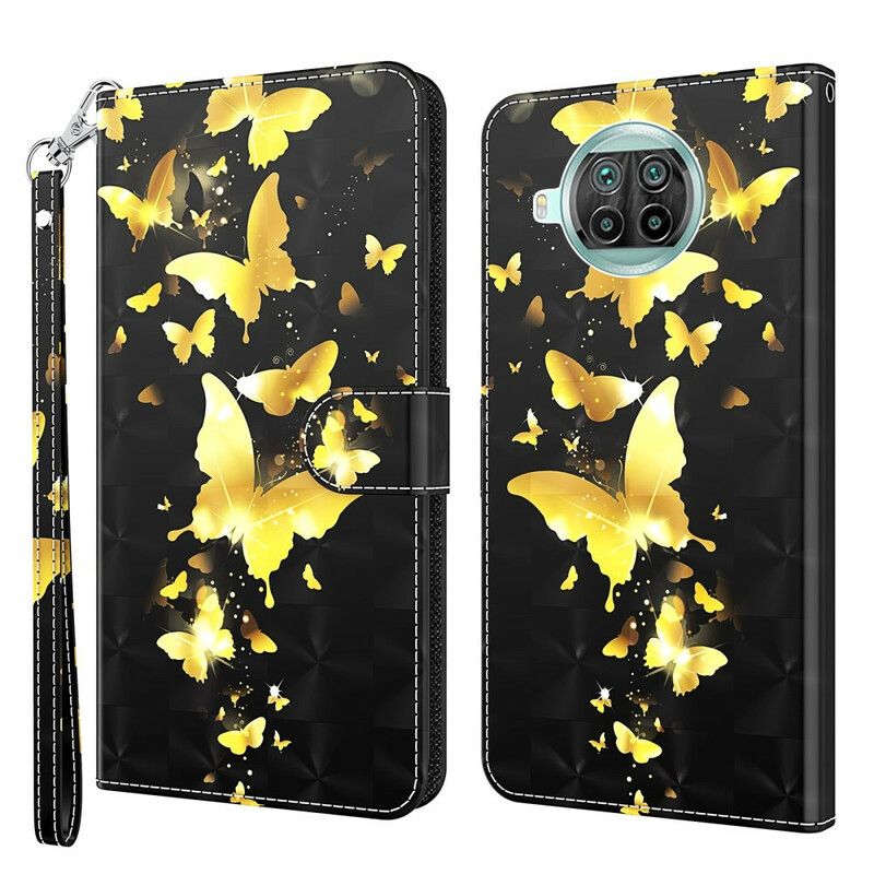 Flip Cover Xiaomi Mi 10T Lite / Redmi Note 9 Pro 5G Gule Sommerfugle