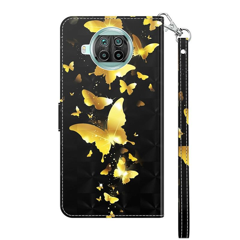 Flip Cover Xiaomi Mi 10T Lite / Redmi Note 9 Pro 5G Gule Sommerfugle