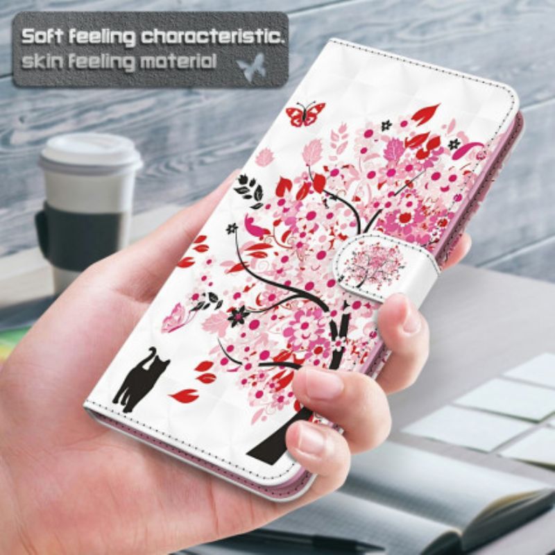 Flip Cover Xiaomi Mi 10T Lite / Redmi Note 9 Pro 5G Lysplet Pink Træ