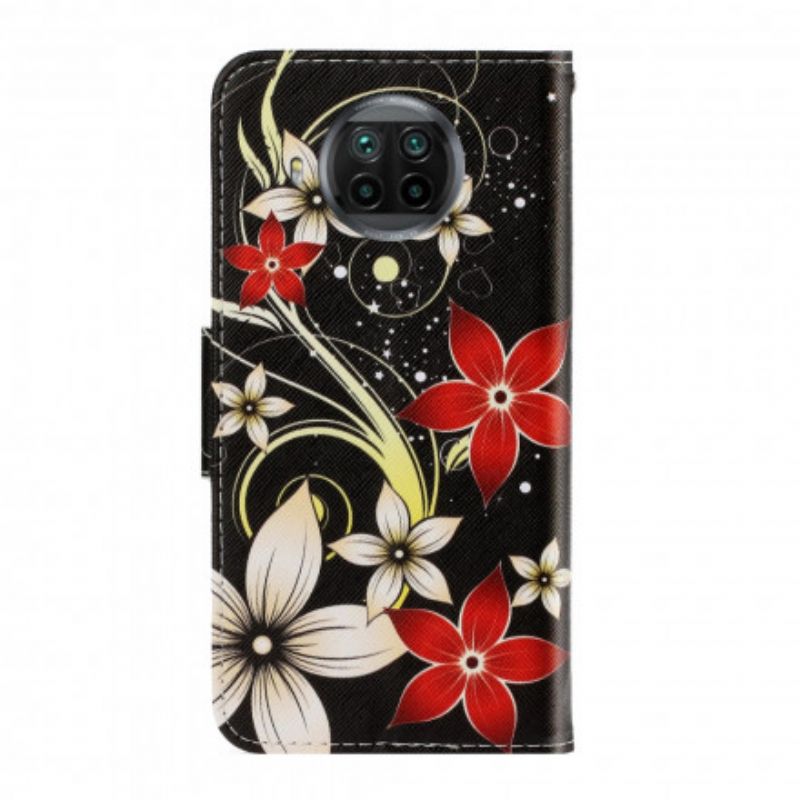 Flip Cover Xiaomi Mi 10T Lite / Redmi Note 9 Pro 5G Med Snor Farverige Stropblomster