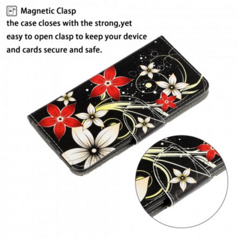 Flip Cover Xiaomi Mi 10T Lite / Redmi Note 9 Pro 5G Med Snor Farverige Stropblomster