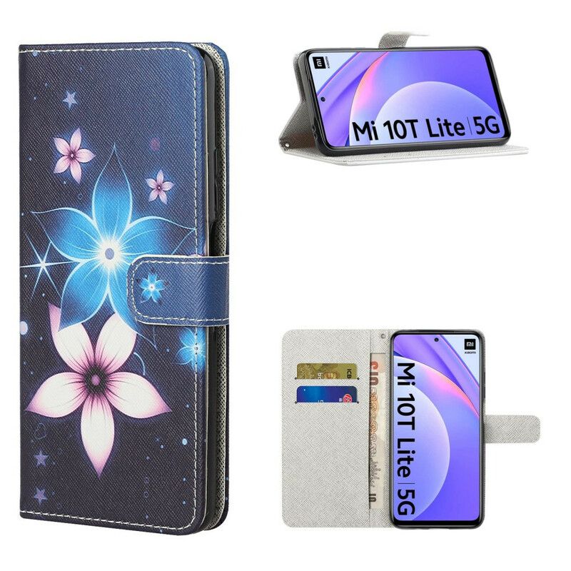 Flip Cover Xiaomi Mi 10T Lite / Redmi Note 9 Pro 5G Med Snor Lunar Strap Blomster