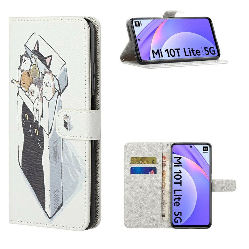 Flip Cover Xiaomi Mi 10T Lite / Redmi Note 9 Pro 5G Med Snor Thong Cat Levering