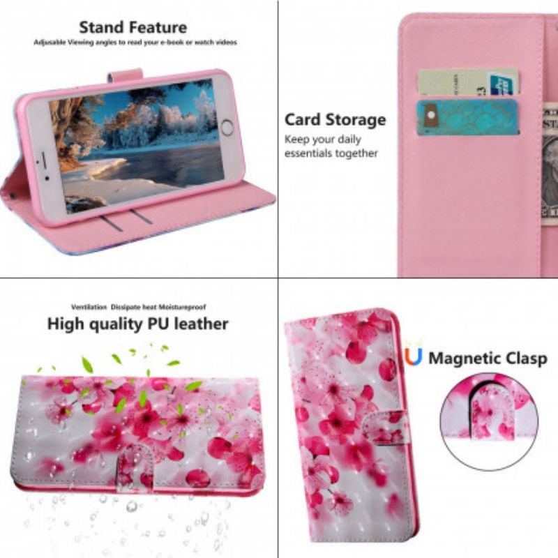 Flip Cover Xiaomi Mi 10T Lite / Redmi Note 9 Pro 5G Pink Blomster