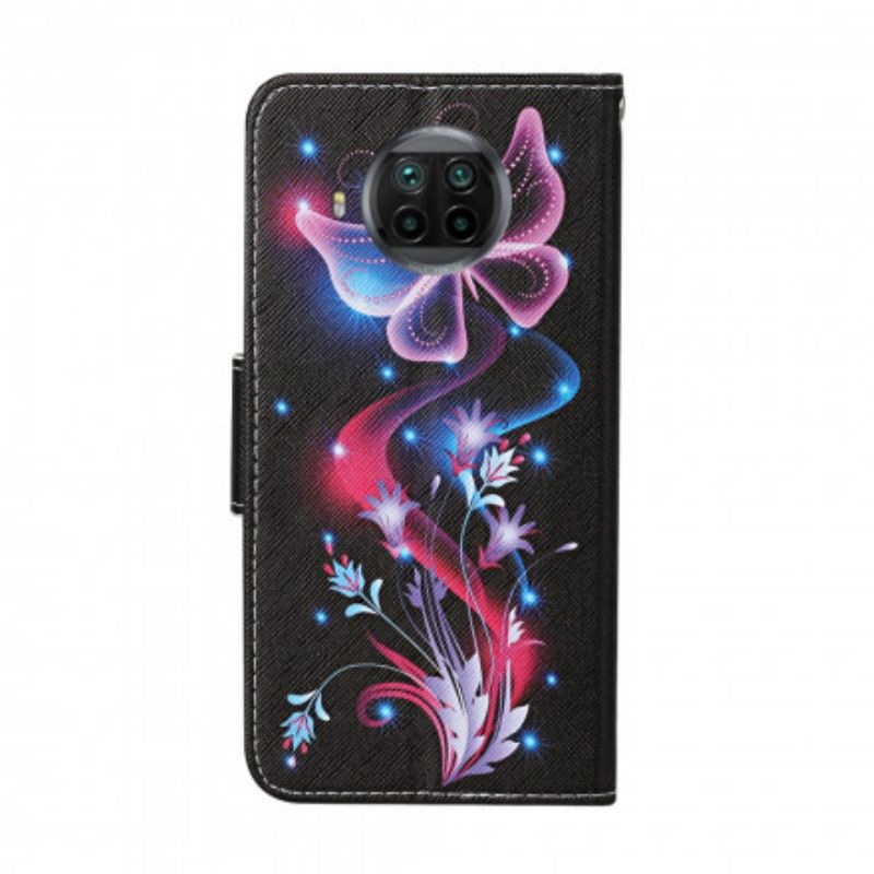 Flip Cover Xiaomi Mi 10T Lite / Redmi Note 9 Pro 5G Sommerfugle Og Snor