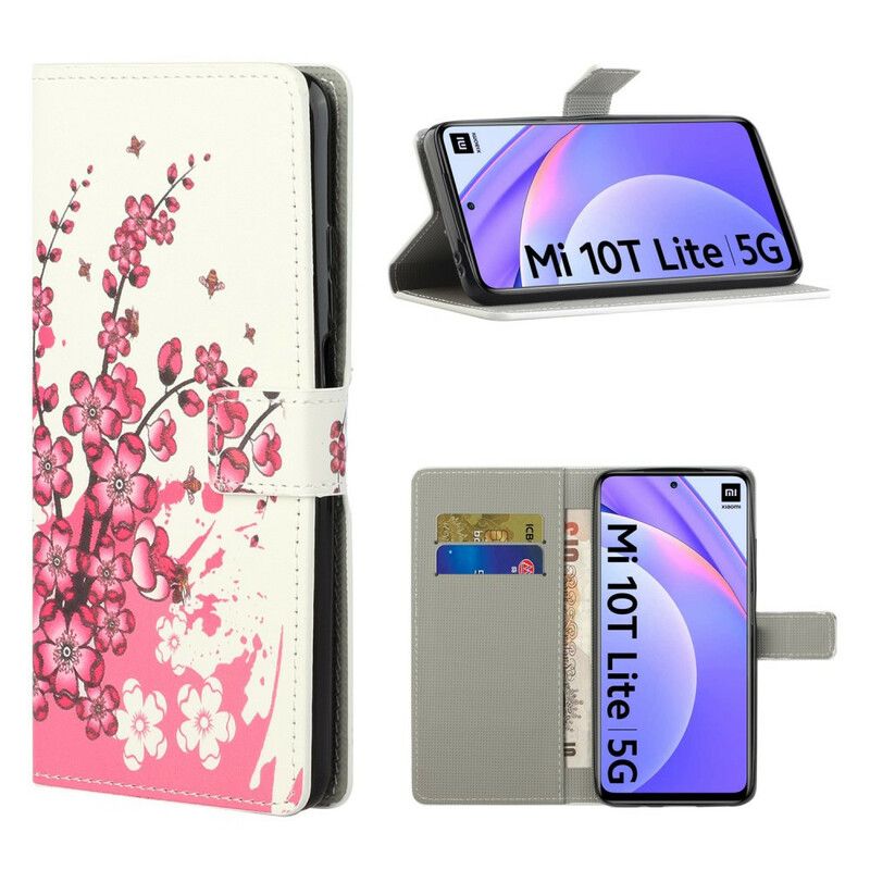 Flip Cover Xiaomi Mi 10T Lite / Redmi Note 9 Pro 5G Tropiske Blomster