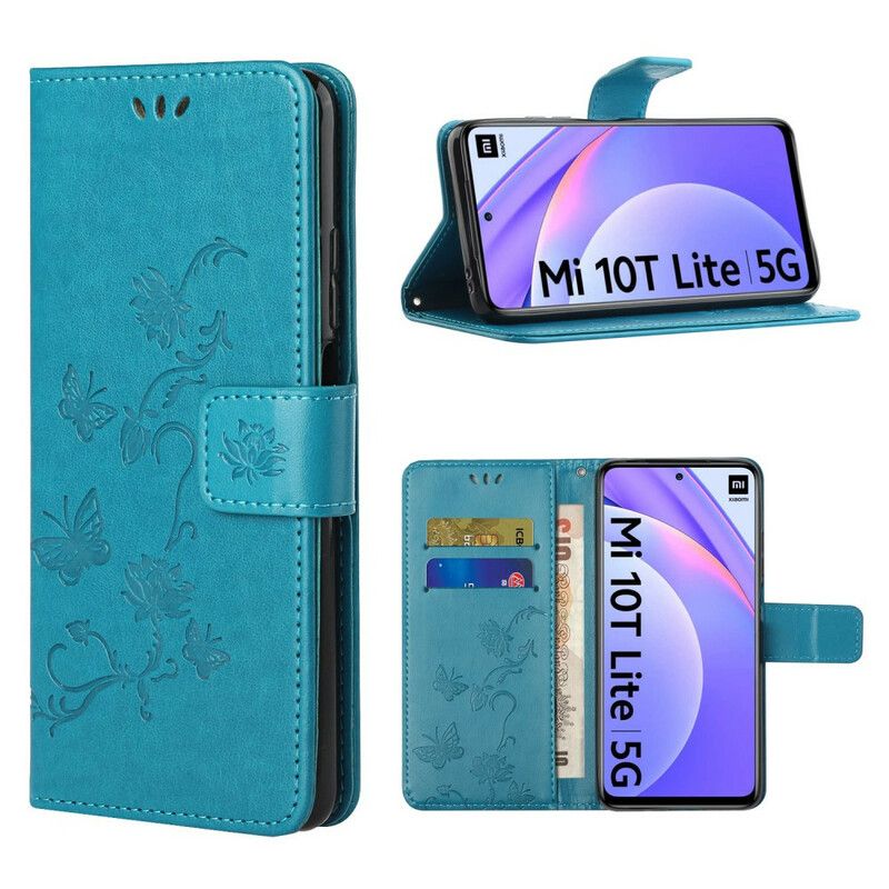 Læder Cover Xiaomi Mi 10T Lite / Redmi Note 9 Pro 5G Asiatiske Sommerfugle