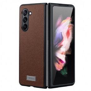 Cover Samsung Galaxy Z Fold 5 Litchi Læder Design Abeel