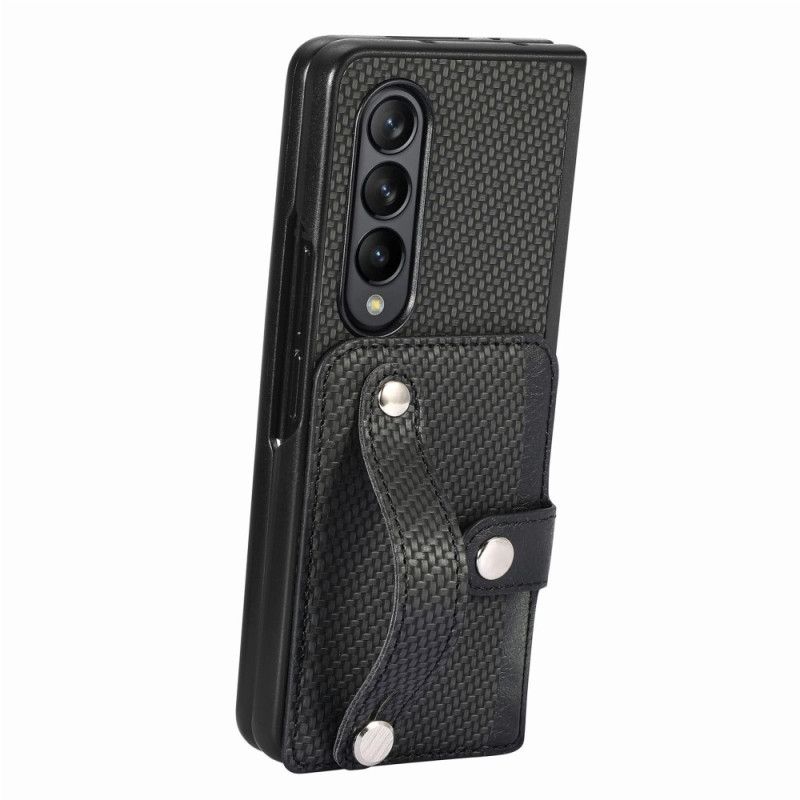 Cover Til Samsung Galaxy Z Fold 5 Carbon Fiber Card Holder Og Rem