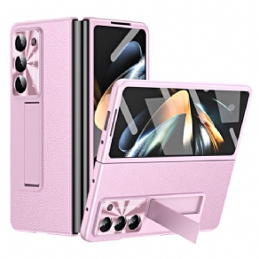 Cover Til Samsung Galaxy Z Fold 5 Litchi Læderstøtte