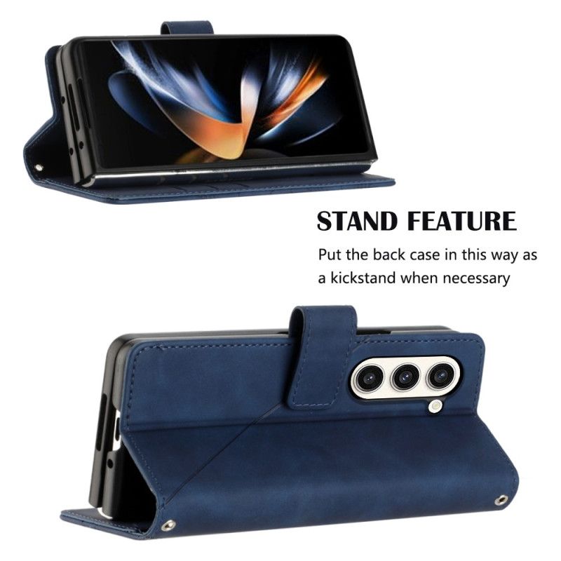 Flip Cover Samsung Galaxy Z Fold 5 Trekantmønster