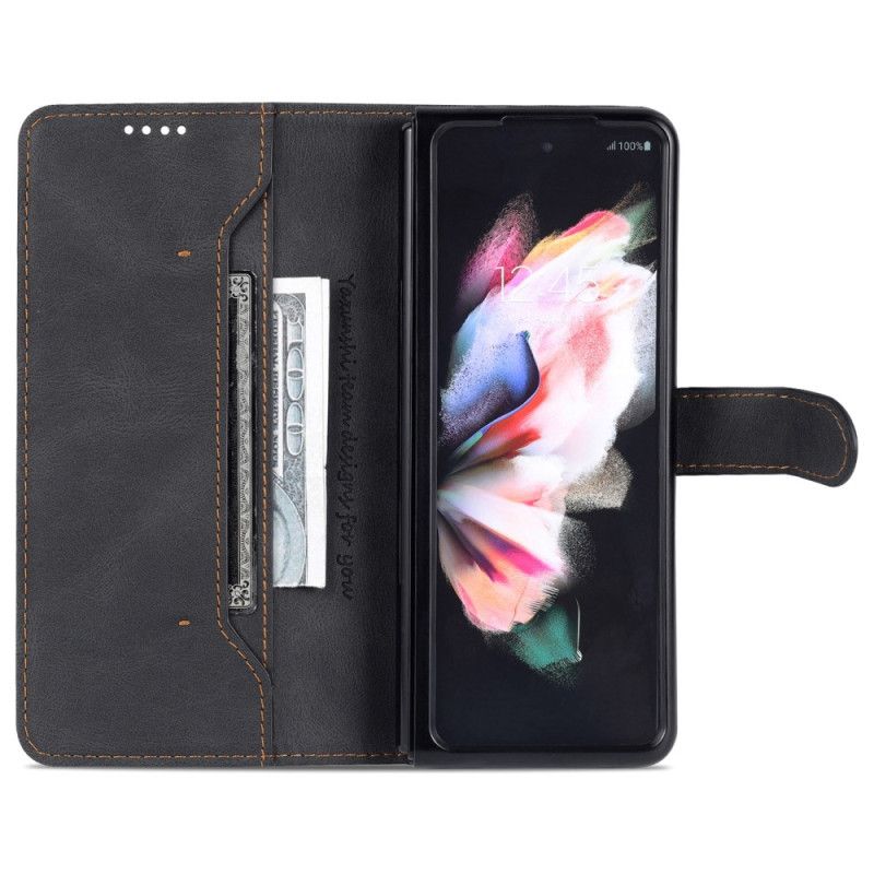 Flip Cover Til Samsung Galaxy Z Fold 5 Azns Lædereffekt