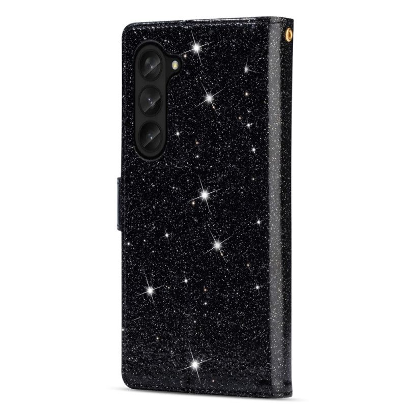 Læder Cover Samsung Galaxy Z Fold 5 Telefon Etui Pailletter Pung