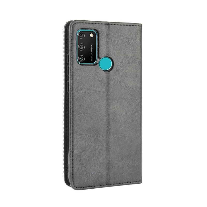 Cover Honor 9A Flip Cover Stylet Vintage Lædereffekt