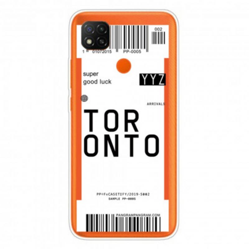 Cover Xiaomi Redmi 9C Boardingkort Til Toronto