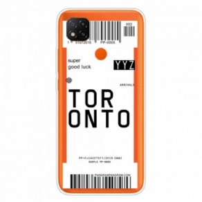 Cover Xiaomi Redmi 9C Boardingkort Til Toronto