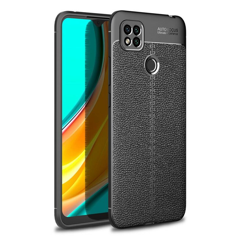 Cover Xiaomi Redmi 9C Dobbelt Linje Litchi Lædereffekt