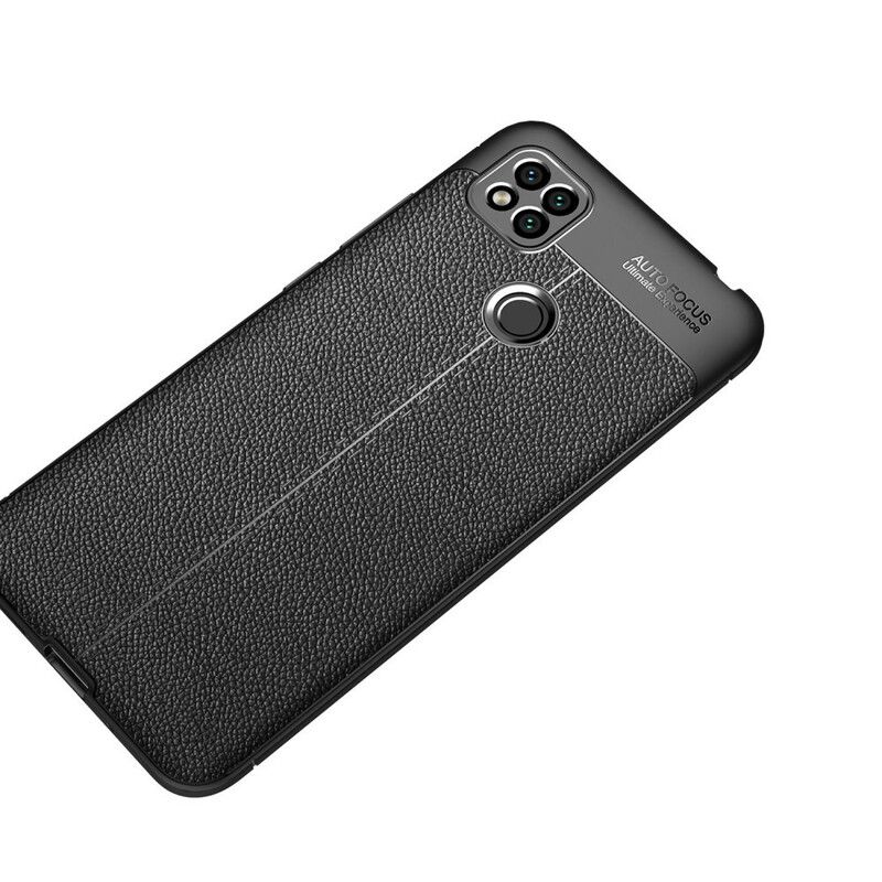 Cover Xiaomi Redmi 9C Dobbelt Linje Litchi Lædereffekt