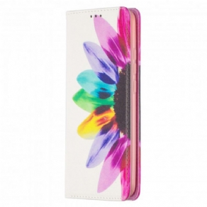 Cover Xiaomi Redmi 9C Flip Cover Akvarelblomst