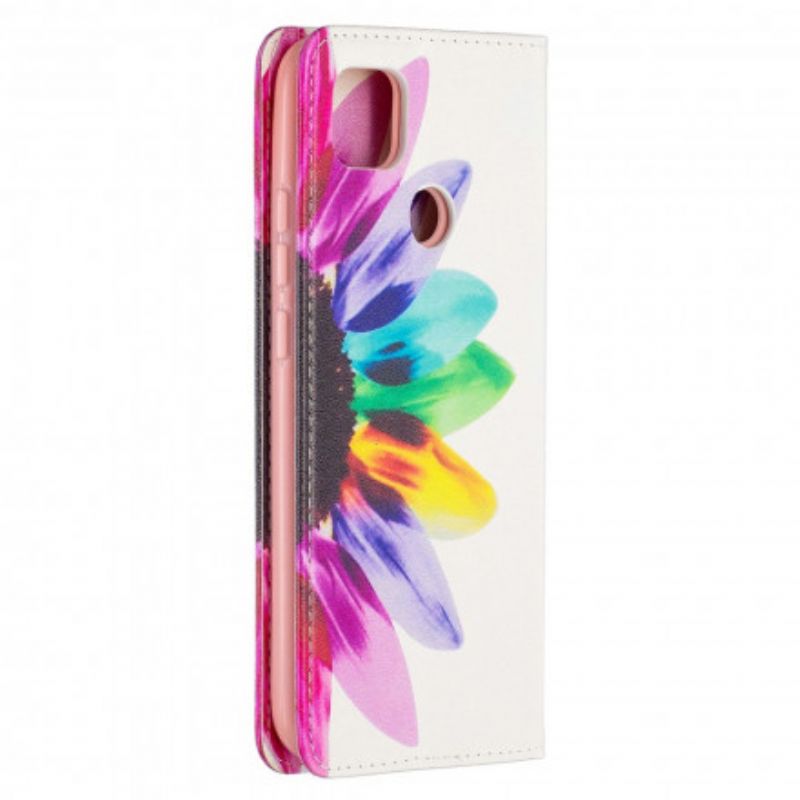 Cover Xiaomi Redmi 9C Flip Cover Akvarelblomst