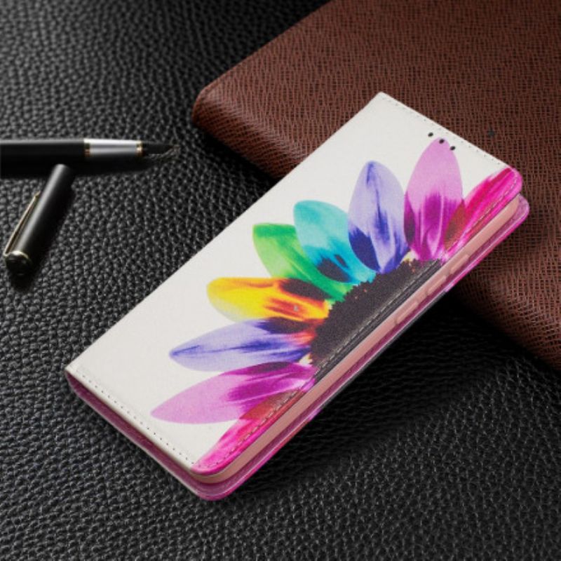 Cover Xiaomi Redmi 9C Flip Cover Akvarelblomst