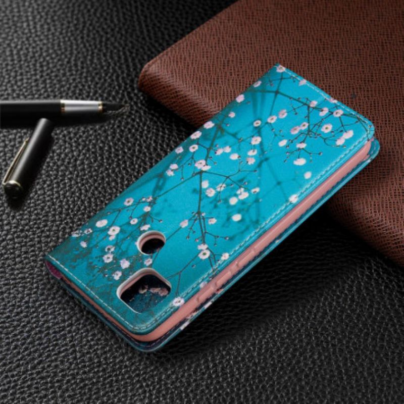 Cover Xiaomi Redmi 9C Flip Cover Blomstrende Grene