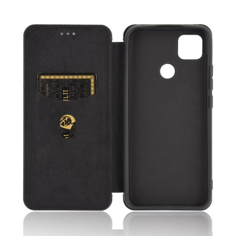 Cover Xiaomi Redmi 9C Flip Cover Farvet Carbon Silikone