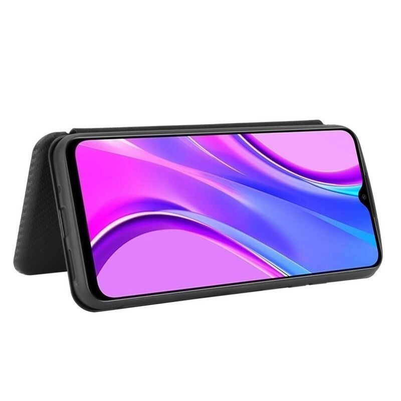 Cover Xiaomi Redmi 9C Flip Cover Farvet Carbon Silikone