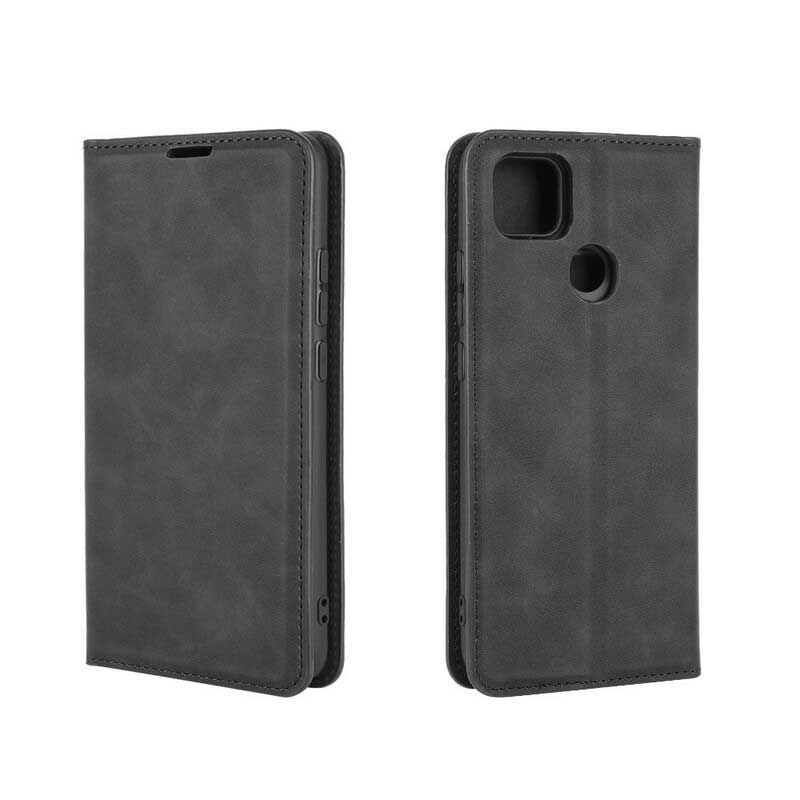 Cover Xiaomi Redmi 9C Flip Cover Lædereffekt I Forretningsstil