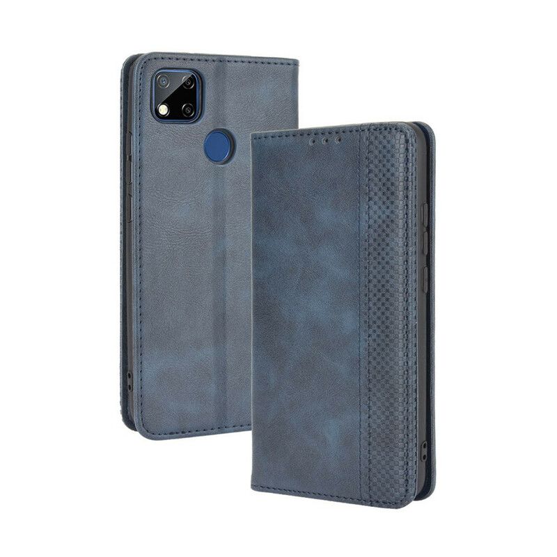 Cover Xiaomi Redmi 9C Flip Cover Vintage Stiliseret Lædereffekt