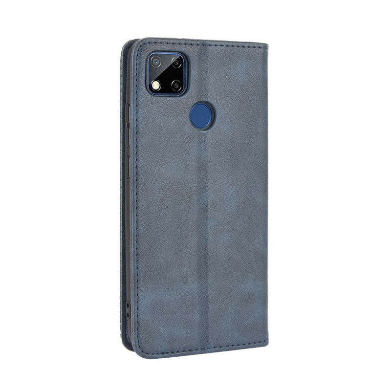 Cover Xiaomi Redmi 9C Flip Cover Vintage Stiliseret Lædereffekt