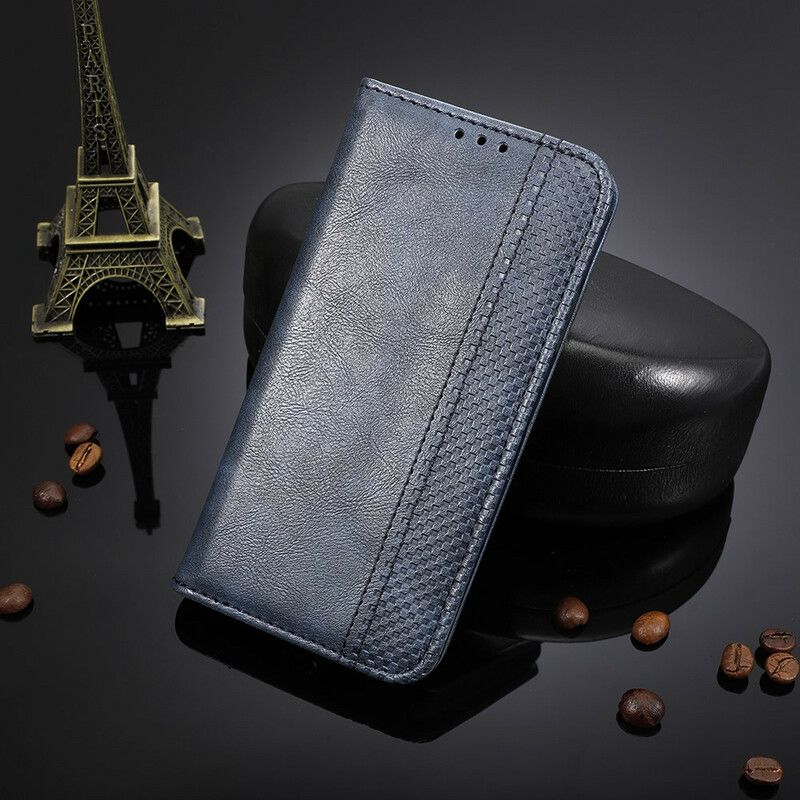 Cover Xiaomi Redmi 9C Flip Cover Vintage Stiliseret Lædereffekt