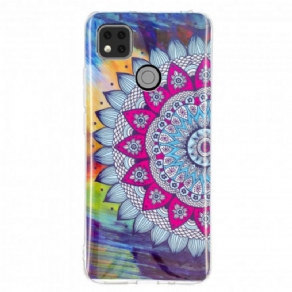 Cover Xiaomi Redmi 9C Fluorescerende Farverig Mandala