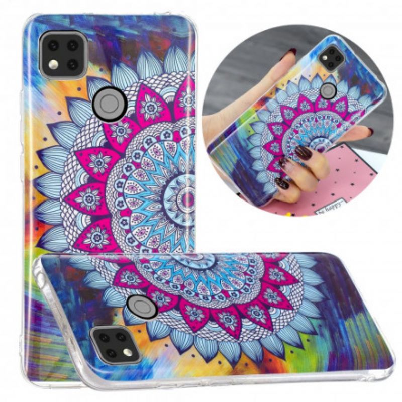 Cover Xiaomi Redmi 9C Fluorescerende Farverig Mandala