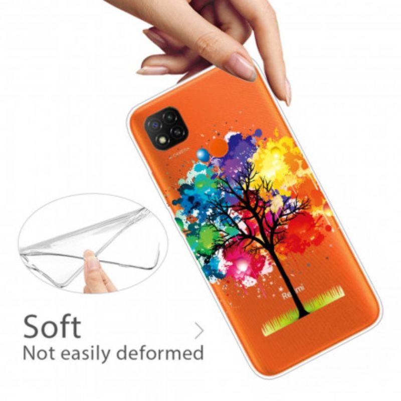 Cover Xiaomi Redmi 9C Transparent Akvareltræ