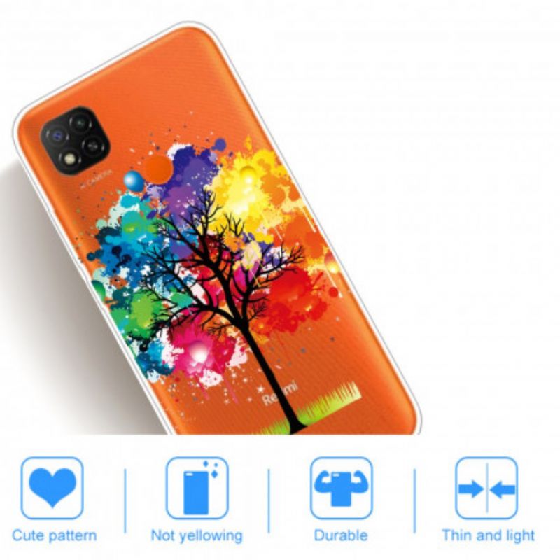 Cover Xiaomi Redmi 9C Transparent Akvareltræ