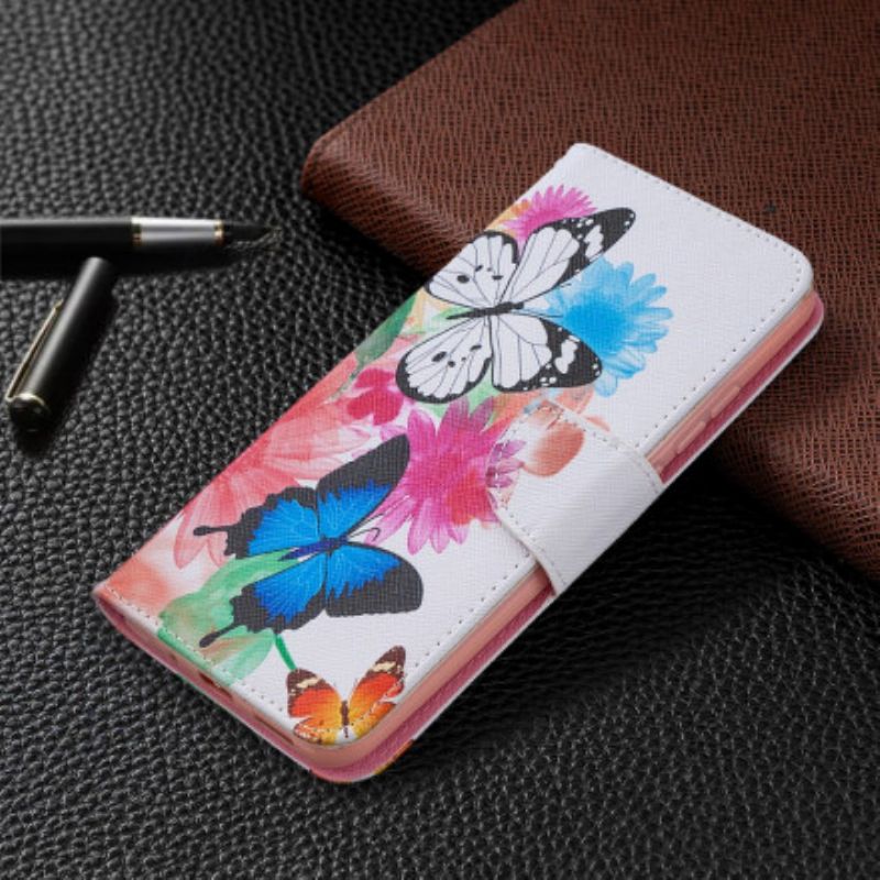 Flip Cover Xiaomi Redmi 9C Fantastiske Farverige Sommerfugle